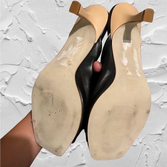 Saks Fifth Avenue black and beige mules - Picture 3 of 3